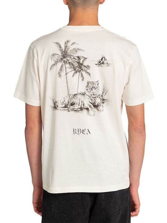 RVCA Tiger Beach Herren T-Shirt Kurzarm Weiß