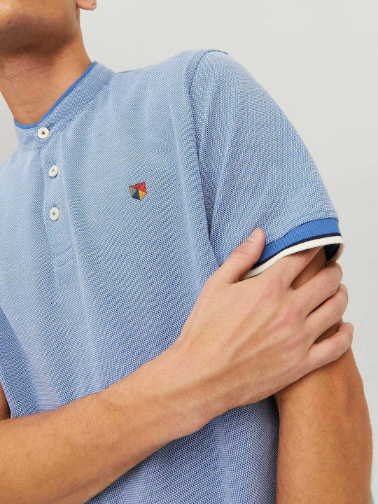 Kurzarm Herrenbluse Blau