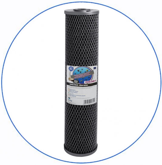 Aqua Filter BBPSCBLS20 Water Filtration System Double Central Supply Micron 1'' with Replacement Filter Aqua Filter FCPS Polypropylene 5μm, Aqua Filter FCCBL-S Carbon