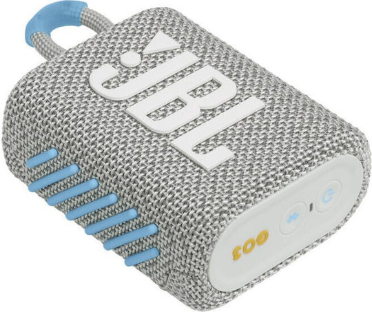 JBL Go 3 Eco Αδιάβροχο Ηχείο Bluetooth 4.2W με Διάρκεια Μπαταρίας έως 5 ώρες Blue White