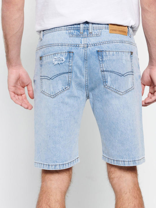 Funky Buddha Pantaloni scurți bărbați Jeans Albastru