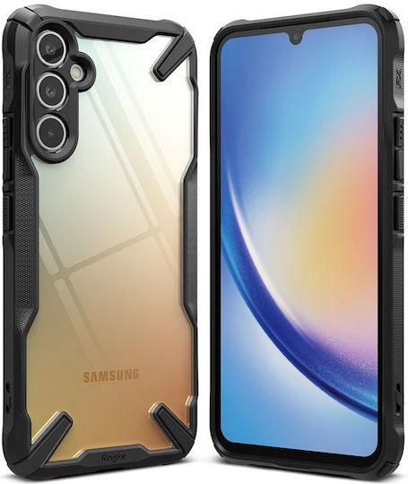 Ringke Fusion-X Back Cover Plastic 2mm with Strap Black (Galaxy A34)