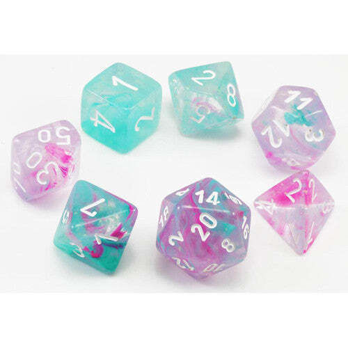 Chessex Dungeons & Dragons Nebula Dice Luminary Wisteria/White 27545