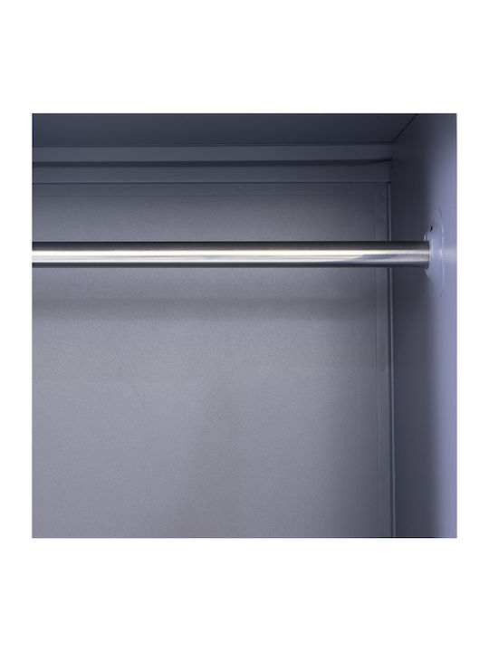 Metallischer Galvanisierter Außenschrank mit Verriegelungsfunktion mit 3 Türen Anthrazit Matt Ohne Füße 90x45x185cm
