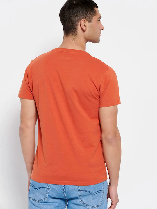 Funky Buddha Herren T-Shirt Kurzarm Paprika Orange