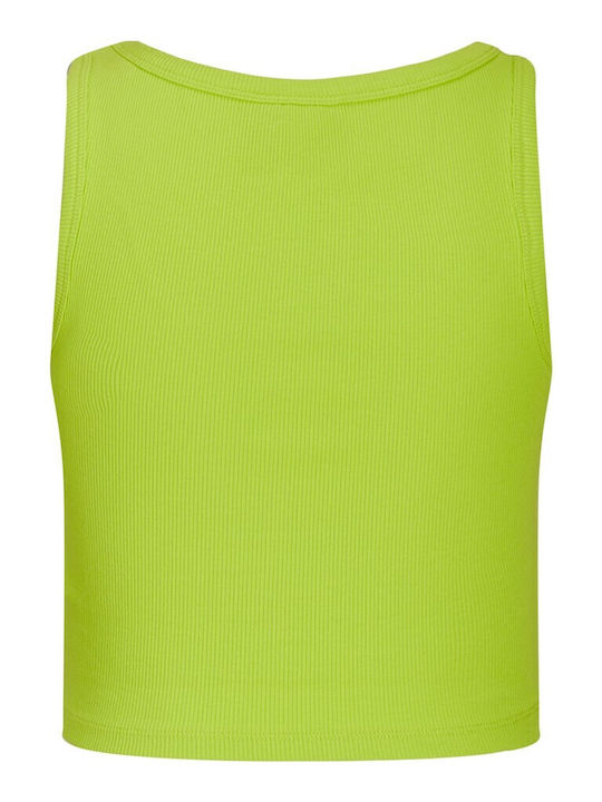 Women's Summer Crop Top Cotton Sleeveless Lime Punch