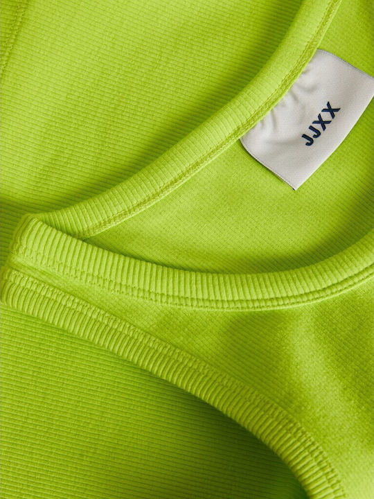 Women's Summer Crop Top Cotton Sleeveless Lime Punch