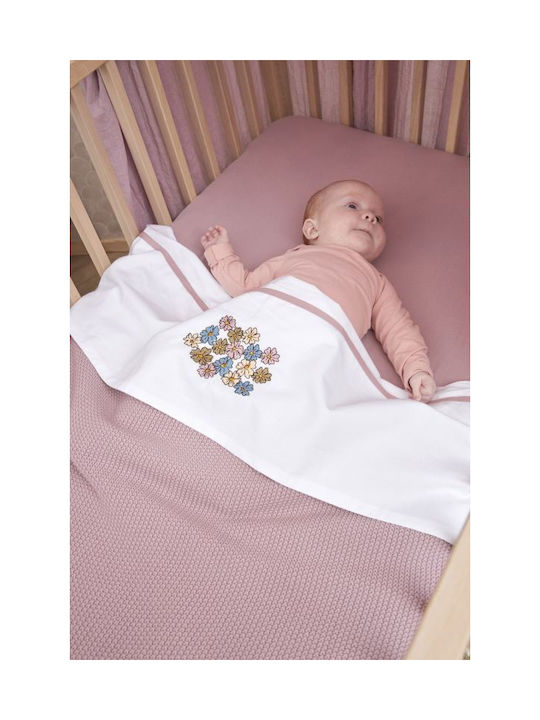 Meyco Βρεφικό Σεντόνι Κούνιας Βαμβακερό Vintage Flower Καφέ 75x100εκ.