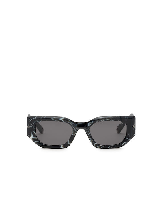 Philipp Plein Ochelari de soare Μαύρα cu Plastic Cadru & Negru Lentilă