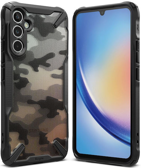Ringke Fusion-X Back Cover Plastic 2mm Camo Black (Galaxy A34)