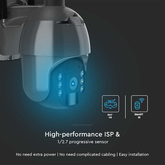 V-TAC 11617 IP Surveillance Camera Wi-Fi Full HD 1080p Waterproof Battery Powered with Two-Way Communication and Lens 3.6mm