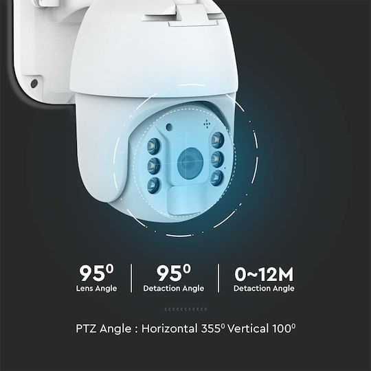 V-TAC 11618 IP Камера за наблюдение Wi-Fi Full HD 1080p Водоустойчива с Двупосочна Комуникация и Обектив 3.6мм