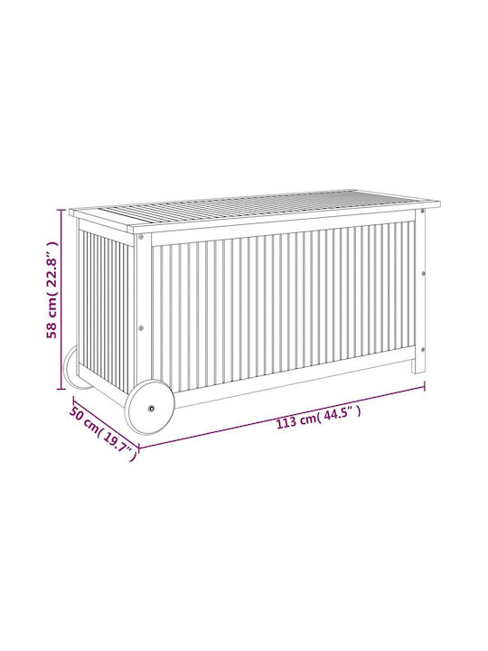 vidaXL Outdoor Storage Box Brown L113xW50xH58cm