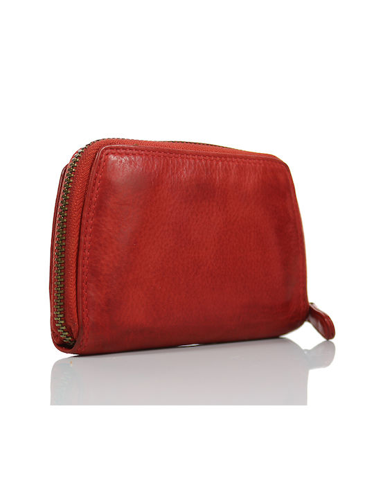 Trip Camel Wallet Made of Genuine Vintage Soft Leather (512Red)