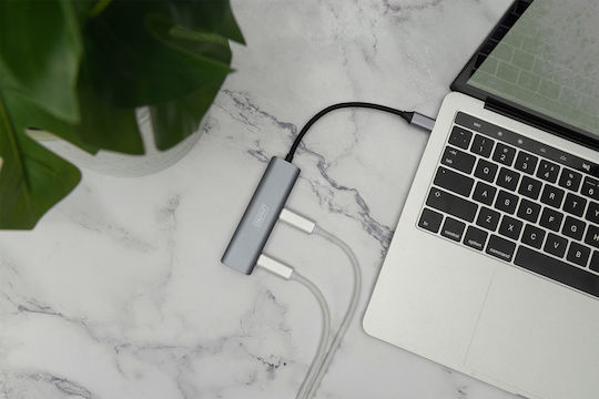 Digitus 4-Port USB 3.1 Hub with USB-C Connection Gray