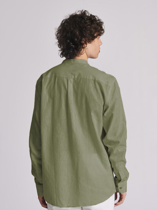 Staff Men's Shirt Long Sleeve Linen Khaki