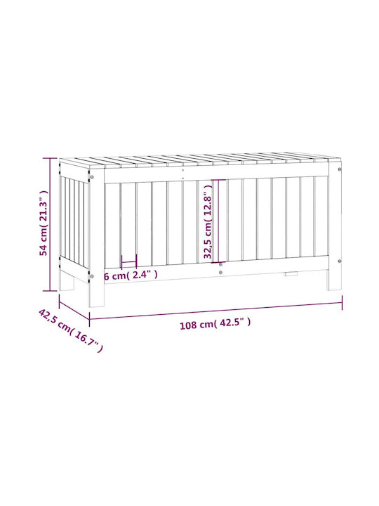 vidaXL Wooden Decorative Trunk Grey 108x42.5x54cm
