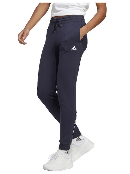 Essentials Linear French Terry Cuffed Παντελόνι Φόρμας Μπλε