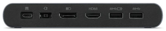 Lenovo USB-C Universal Business Dock USB-C Docking Station with HDMI/DisplayPort 4K and Support for 2 Monitors Black