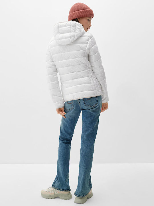 S.Oliver Women's Short Puffer Jacket for Spring or Autumn White