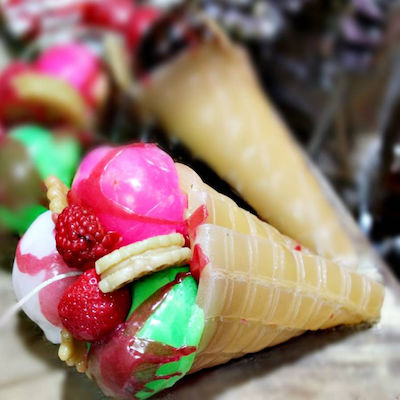 Easter Candle Handmade Ice Cream Cone 3 Scoops 30pcs