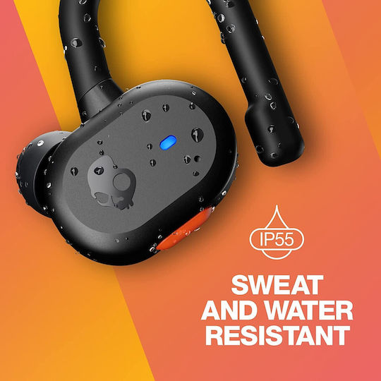 Skullcandy Push Active In-ear Bluetooth Handsfree Ακουστικά με Αντοχή στον Ιδρώτα και Θήκη Φόρτισης Black / Orange