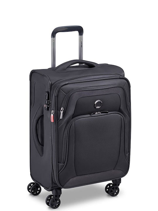 Delsey Optimax Expandable Kabinenreisekoffer Weichschalen Schwarz mit 4 Räder Höhe 55cm 328580100T9