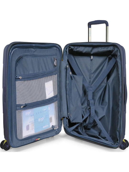 Bg Berlin Expandable Zip2 Cabin Hard Navy Blue Suitcase With 4 Wheels Height 55cm