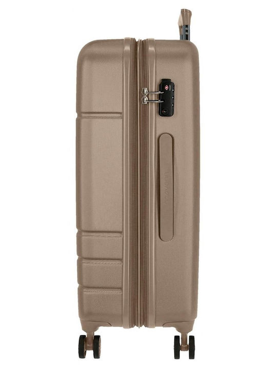 Movom Galaxy Große Hartreisetasche Beige mit 4 Rädern Höhe 78cm