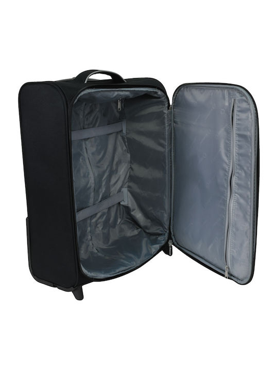 Diplomat Medium The Light Collection Medium Fabric Black Suitcase With 2 Wheels Height 62cm