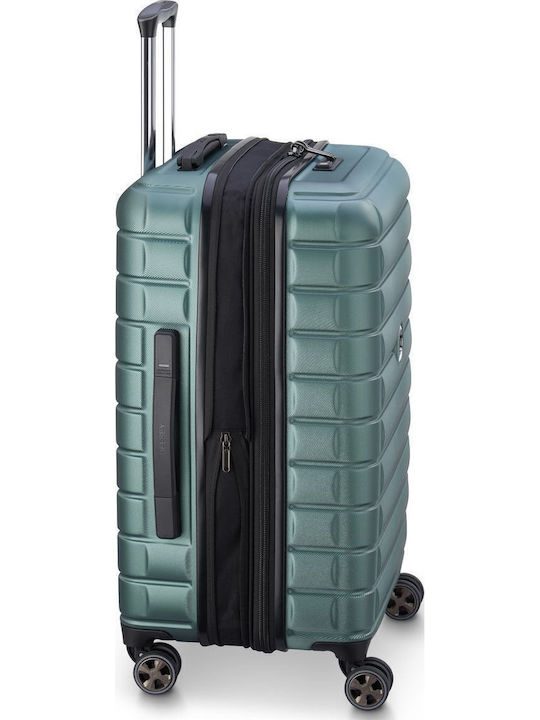 Delsey Shadow Mittlerer Hartschalen-Reisekoffer Grün mit 4 Rädern Höhe 66cm