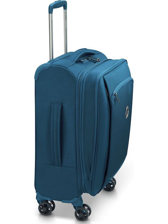 Delsey Montmartre Air Cabin Fabric Suitcase Light Blue with 4 Wheels Height 55cm