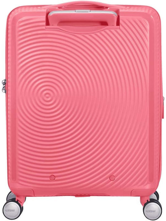 American Tourister Soundbox Spinner 4 Cabin Hard Suitcase Sun Kissed Coral With 4 Wheels Height 55cm