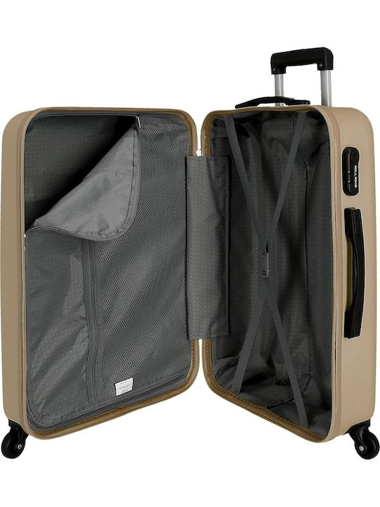 Roll Road Flex Mittlerer Hartschalenkoffer Gold mit 4 Rädern Höhe 65cm