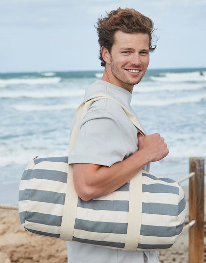 Westford Mill W688 Nautical Barrel Sack Voyage 20lt Natural/Grey Fabric L50xW25xH25cm