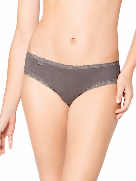 24/7 Weekend Η Hipster Βαμβακερά Women's Slip 3Pack with Lace Beige