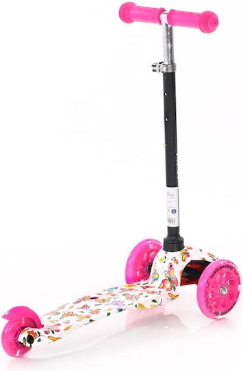 Lorelli Kids Scooter Foldable Mini Pink Butterfly 2-Wheel for 3+ Years Pink