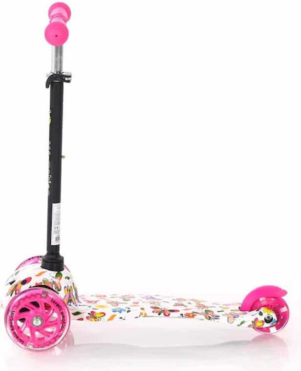 Lorelli Kids Scooter Foldable Mini Pink Butterfly 2-Wheel for 3+ Years Pink