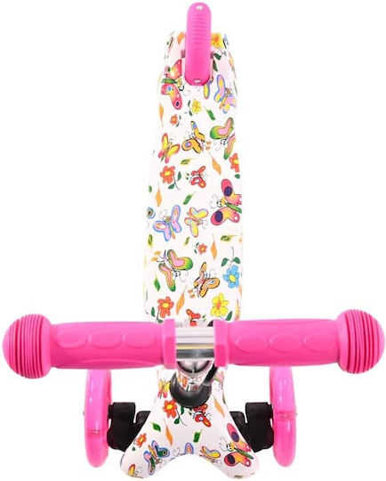 Lorelli Kids Scooter Foldable Mini Pink Butterfly 2-Wheel for 3+ Years Pink