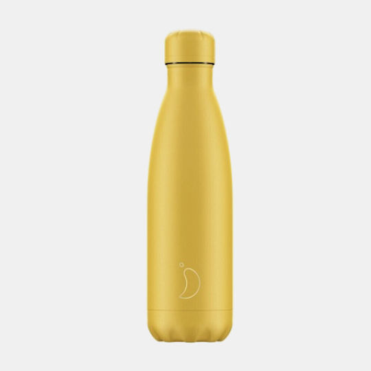 Chilly's Monochrome Μπουκάλι Θερμός Ανοξείδωτο BPA Free 500ml All Burnt Yellow