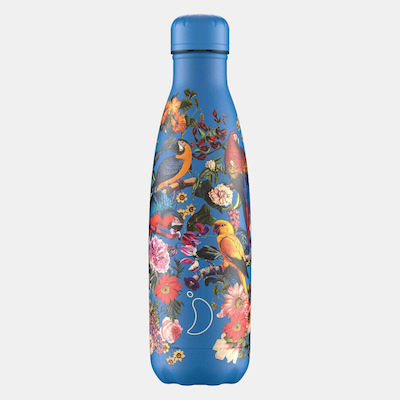 Chilly's Tropical Sticlă Termos Oțel inoxidabil Fără BPA Parrot Blooms 500ml