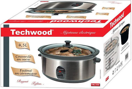 Techwood Slow Cooker 280W με Χωρητικότητα 4.5lt Ασημί