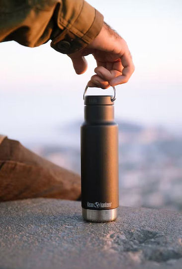 Klean Kanteen Classic Narrow Loop Thermos Bottle Stainless Steel BPA Free 350ml Black with Loop