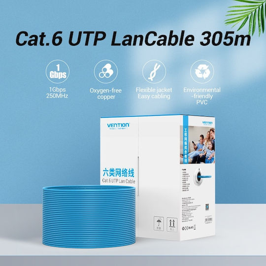 Vention U/UTP Cat.6 Ethernet Network Cable without connectors 305m Blue 1pcs