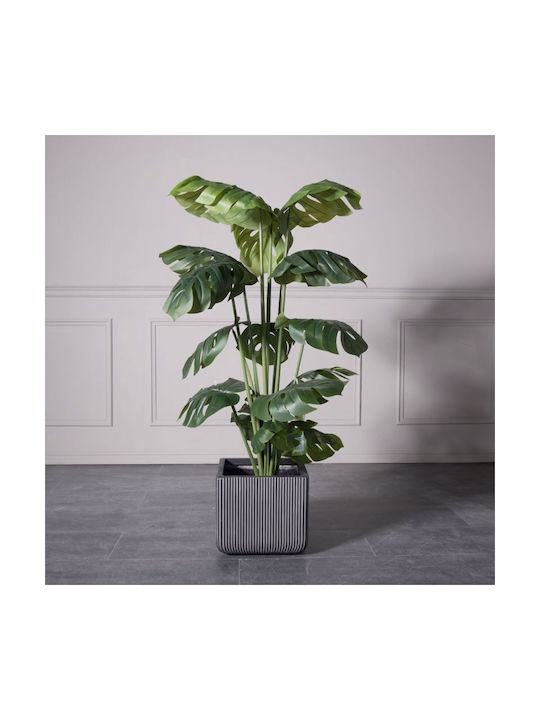 Supergreens Stripe Planter Ceramic Gray 31x28x28cm.