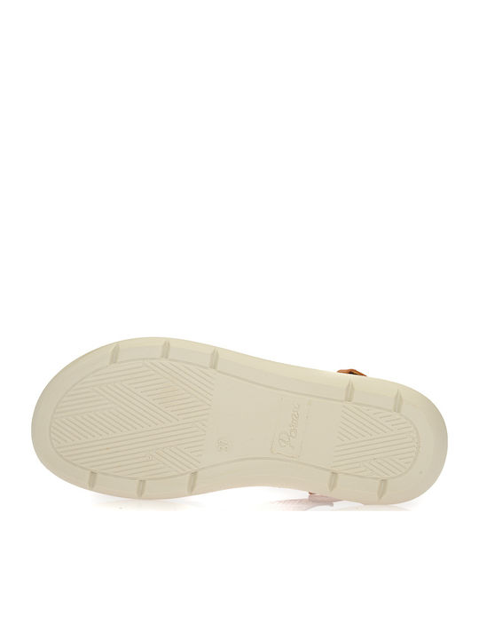 Women's Flat Sandals with Strap in Tabac Brown Color