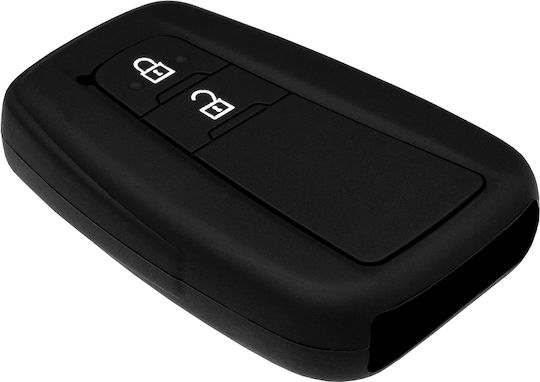 Silicone Car Key Cover Case with 3 Buttons for Toyota C-HR Black