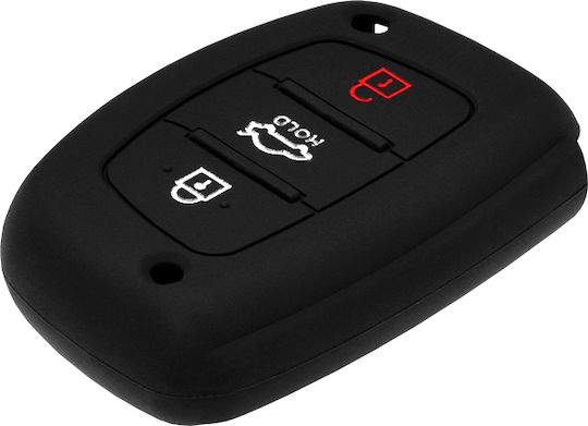 Car Key Cover Case made of with 3 Buttons for Hyundai in Black Color