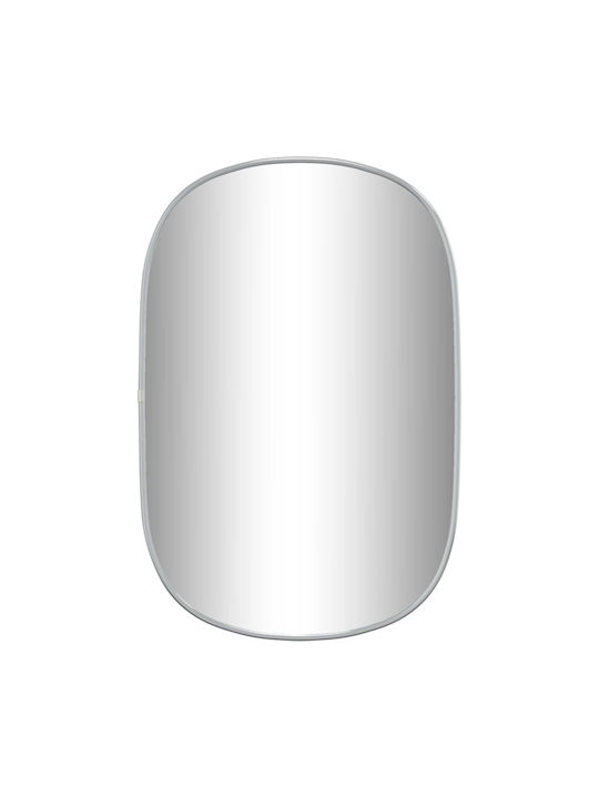 vidaXL Wall Mirror Oval with Silver Plastic Frame 60x40cm 1pcs