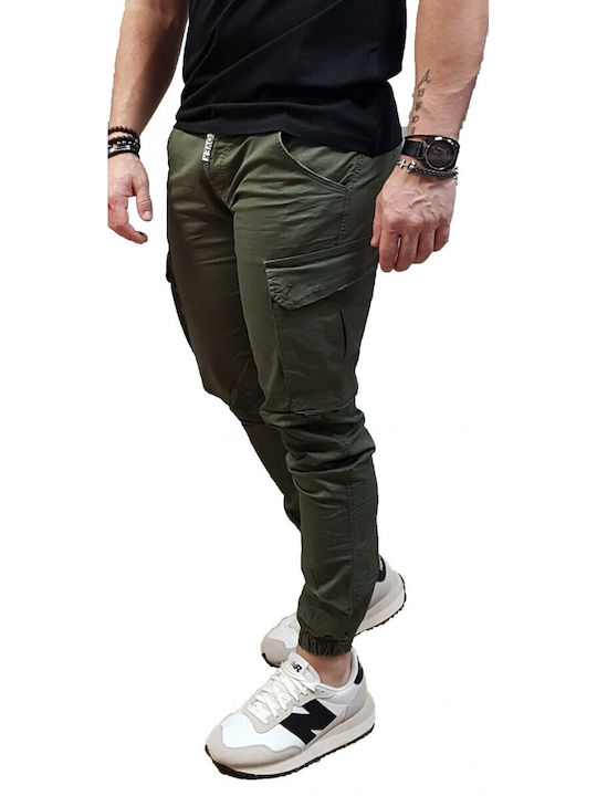 Men's Jeans Pants Cargo Elastic with Slim Fit Olive